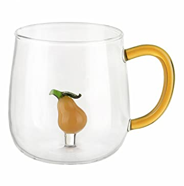 KASANOVA Mug in vetro borosilicato 380 ml pera giallo Tavola,Tè e caffè