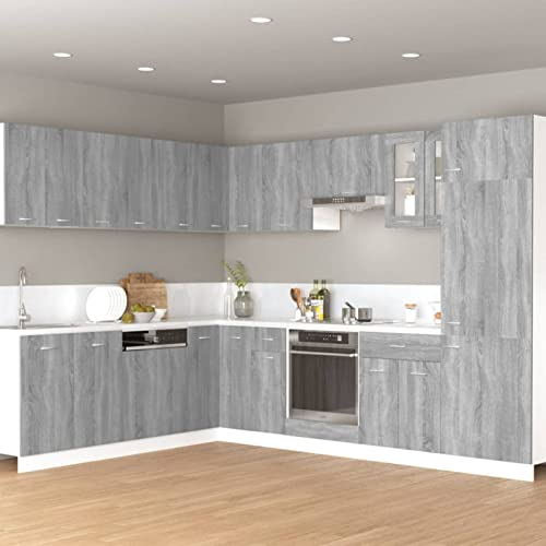 ZEYUAN Hängeschrank, Kitchen Wall Cabinet, Küchenschrank, Küchenhängeschränke, Wandschrank Küche, Grau Sonoma 60x31x40 cm Holzwerkstoff