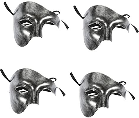 ABOOFAN 4 Stück Halbes Gesicht Eine Augenmaske Abschlussball-masken Maskarade Makramee- Venezianische Frau Goldene Maskerade Zarte Stütze Hälfte Jahrgang Männer Und Frauen Kleid