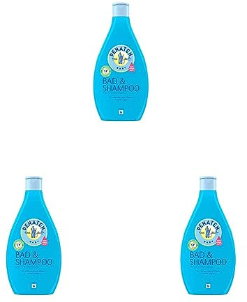 Penaten Baby Badezusatz und Shampoo 2in1 Waschgel für Haut Haar 400ml, Blau, 400 ml (Packung mit 3)