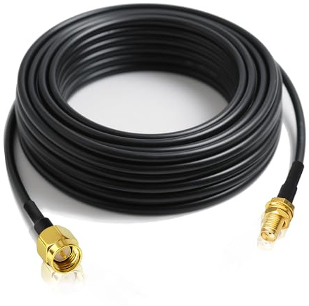 Bingfu SMA Kabel 10m, 5G 4G LTE Verlängerungskabel SMA-Stecker auf Buchse | RG-174 Antennenverlängerungskabel für 5G/4G LTE Router, Gateway, Modem, Mobilfunkgeräte, SDR-Dongle und Empfänger