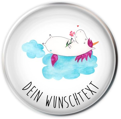 Mr. & Mrs. Panda Personalisierter Waschbecken Stöpsel Einhorn Verliebt - Personalisierte Geschenke, Liebe, Einhörner, Freundin, Selbst Gestalten, Personalisierung, Wolke, Wunschtext, Abfluss Stopfen
