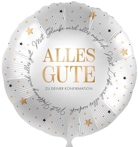 Folienballon Alles Gute zu Deiner Konfirmation Sterne, ca. 43 cm - 81174