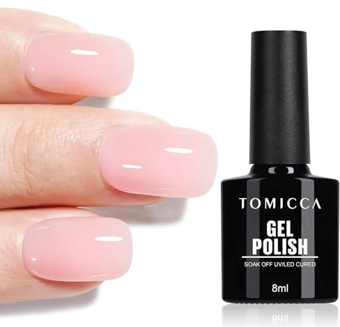 TOMICCA UV Nagellack Beige Rose 8ml für Nail Art | Soak Off UV/LED Gel Nagellack, Glänzend und Langanhaltend, für Nail Art im Salon und zum Selbermachen