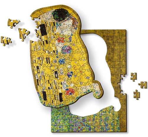 Trefl - Holzpuzzle 200 Teile, EIN Kuss, Gustav Klimt | Für Kinder und Erwachsene ab 10 Jahren, hochwertige Qualität, berühmte Gemälde bekannter Künstler, präzise passgenau