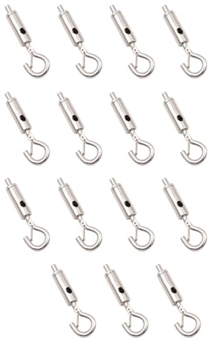 Gancho de alambre para colgar cuadros, 15 piezas de acero inoxidable ajustable, gancho para colgar fotos, lámparas y macetas (tipo A)