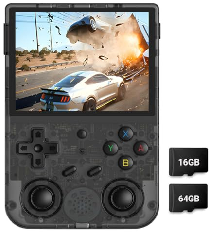 RG353V Retro Handheld Spielekonsole 16G+64G mit 15000 Spielen, 3,5-Zoll-IPS-Bildschirm, Linux/Android11-System, Retro-Arcade-Handheld-Emulator-Videoplayer, Support WiFi