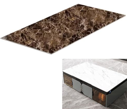 Tischplatte Aus Gehärtetem Glas Rechteckig, Glastischplatte In Marmoroptik, Tischplatte Aus Sicherheitsglas Glas, Ideal Als DIY Glastisch Tisch Glas Platte, für Ess- und Gartentische(C,60x50cm)