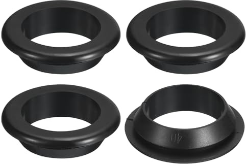 QUARKZMAN 4 Stück Kabeldurchführung Gummitülle rund, 35mm ID 40mm Bohrloch Doppelseitige Firewall Karosseriestopfen Blindstopfen Gummi, Schwarz