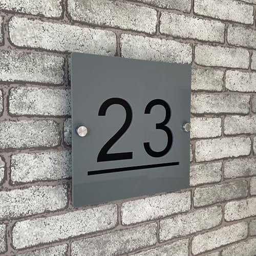 Numero civico 3D personalizzato in acrilico, grigio fumo e nero, numeri fluttuanti con indirizzo, targa porta per interni ed esterni, ideale per casa, hotel, appartamento, negozio