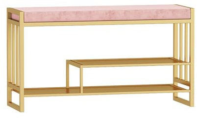 Schuhregal, Bank, Eingangsbereich, Schuhregal mit gepolstertem Sitz, Schuhbank für den Eingang, Aufbewahrung, Schuhregal, 2 Ablagen, Aufbewahrungsbank für Eingangsbereich, Schlafzimmer, Wohnzimmer,