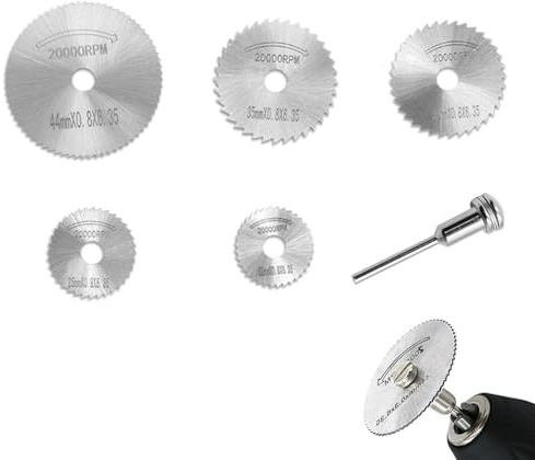 Portable Drill Saw Blades for Dremel Rotary Tool Cutting Discs Mandrel Saw Blades Cutting Discs with Straight Shank Mandrel for Wood Plastic Metal Stone (Silver)