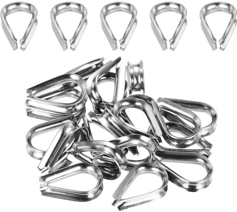 sourcing map Ditale per fune da 5 mm di diametro, M5, in acciaio inox, per funi metalliche, per rimorchio, confezione da 20