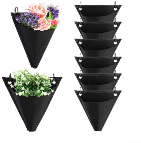 ZiStarlilife Wall Hanging Planting Bags Vertical Garden Wall Hanging Planting Bags Set non-woven Fabrics Grows Bag for Indoor Outdoor Plants Flowers Herbs Vegetables