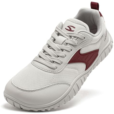 HOBIBEAR Trail Running Shoes Women Mens Minimalist Barefoot Sneakers Zero Drop Sole Casual Walking Hiking Shoes with Wide Toe Box White