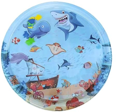 Vgvgaj 100cm Wassermatte Für Katzen Sensorische Wassermatte Hund Wassersensorik Spielmatte Für Katzen Wasserkissen Im Cartoon Design Für Haustiere Und Baby Interaktives Coole Spielzeug