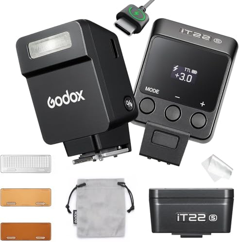 GODOX IT22 S TTL Mini Flash, IT22S Camera Flash with Spreader and Color Filter, Compatible with Sony ZV-E10 a7IV a6400 a6700 a7III a7CII a6000 a7C a6100 ZV-1 a6500 RX10 ZV-E10 II
