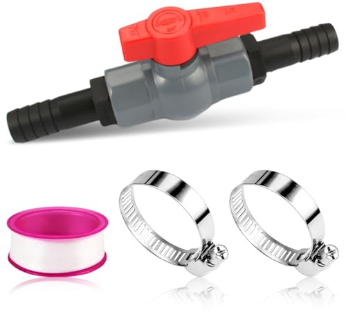 Kugelhahn Mit Schlauchverbinder, PVC Absperrventil Pool (25Mm), PVC Kugelhahn Mit Innengewinde, Kugelventil, Absperrventil Innengewinde, 2 Schlauchtüllen 19Mm Für Wassertank Garten Teichbau Aquaristik