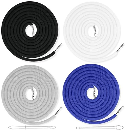 FLEXNOVA 4 Stück Kordel für Jogginghose, 4 Farbe 160cm Kordel Kordelband für Hoodie Hosenbund Rope Laces mit Durchziehnadel Kordelzug Metall Endstück Ersatz-Saiten für Hosenband Jacken Hosenband