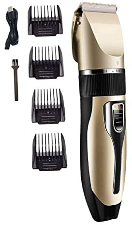 GALPADA Tondeuse à Cheveux Électrique Sans Fil Professionnelle 1 Kit Réglable 3-9 Mm Pour Hommes Barbe Visage Polyvalente Compacte Dorée
