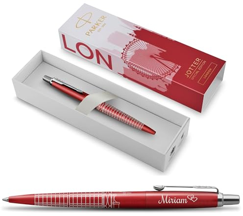 Schmalz® Parker Jotter London Sonderedition mit Gravur | Premium Stift | Geschenkbox | blaue Mine | personalisiertes Geschenk | Namen | Geburtstag (London)