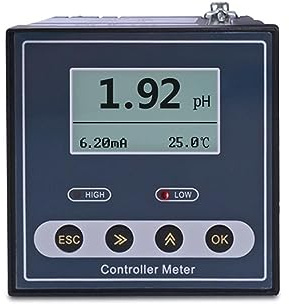 Wassertester, Industrieller pH-Regler mit ORP-Messgerät, digitaler Überwachung (0,02 pH, 1 mV, obere und untere Grenzwertsteuerung, Alarmfunktion)(Only Controller)