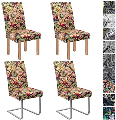 jabeick Stretch Stuhlhussen 4er Set Stuhlbezug Stuhlhussen Schwingstühle | Elastische Hussen für stühle Abnehmbarer Waschbarer für Restaurant Hotel Bankett