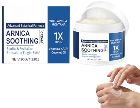 Rudfovn Arnica Soothing Bruise Cream, 120g Hydrating Fast Acting Arnica Gel for Face and Body