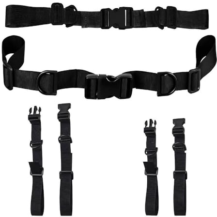 FEIHS 4 Piezas Correa de Pecho para Mochila Ajustable,Correa de Nylon,Cinta para Maletas de Viaje,para Acampar, Hacer Senderismo, montañismo, remar, Practicar Kayak, Pescar y Hacer Rafting