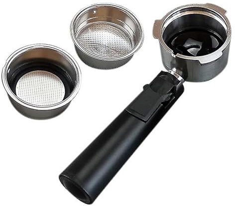 Shntig Cesta de Filtro de Acero Inoxidable con portafiltro sin Fondo para Espresso de 51 mm Distribución Uniforme de la presión de la máquina de café con portafiltro Desnudo sin Fondo de 51 mm
