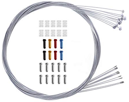 Bike Brake Cable Kit Includes 10 Bicycle Brake Line with 18 End Caps and O-rings for Mountain and Road Bike