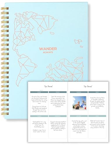 Lamare Travel Journal For Women - Cute Travel Notebook, Bucketlist, Roadtrip & Vacation Planner – Great and Fun Travel Planner 2024 Gift, Undated Travel Diary and Travel Planner Organizer for Women