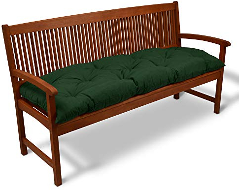 Beautissu Cojines para Bancos Flair BK 180x50 cm Cómodo Acolchado Banco de jardín/Columpio Hollywood Verde Oscuro - más Colores y tamaños a Elegir