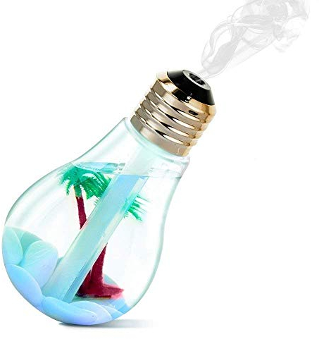 TEMPO DI SALDI Difusor de aromas con luz LED para casa Humidificador aceites forma de bulbo bombilla