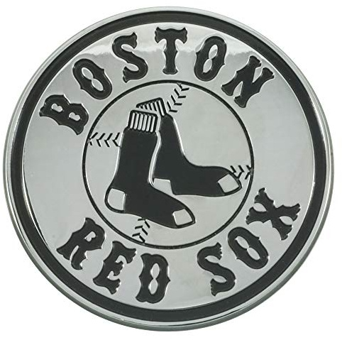 FANMATS 15634 Boston Red Sox 3D Chrome Metal Auto Emblem - Circular Red Sox Alternate Logo