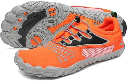 SAGUARO Unisex barfotaskor, trailskor, snabbtorkande vattensportskor, storlek 36–47, Morot orange, 41 EU