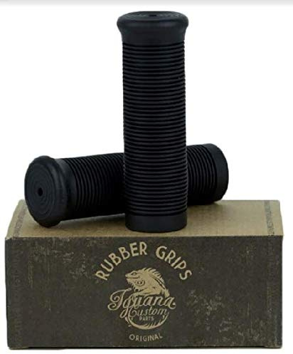 Iguana Custom - Manopole in gomma per moto Cafe & Cross (Nero, 7/8 (22mm))