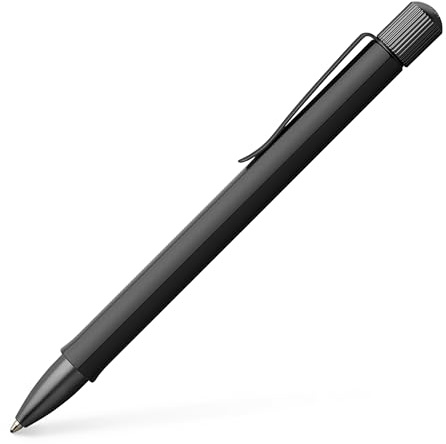 Faber-Castell - Kugelschreiber Hexo Schwarz Matt | Hexagonaler Schaft mit ergonomischer Griffzone und dokumentenechter Mine