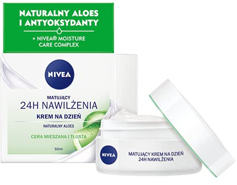 NIVEA Crema mate de día 24 horas de hidratación, piel mixta y grasa, 50 ml
