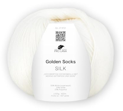 PRO LANA Golden Socks Silk - Farbe: Weiss (01) - 100 g/ca. 400 m Wolle
