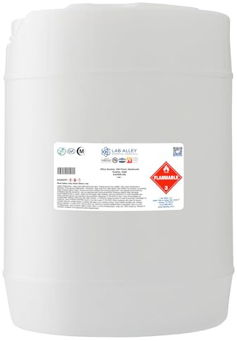 Lab Alley Denatured Ethanol 200 Proof, Kosher & Halal Certified, GMO-Free Ethyl Alcohol for Laboratory & Industrial Use, 20 Liters