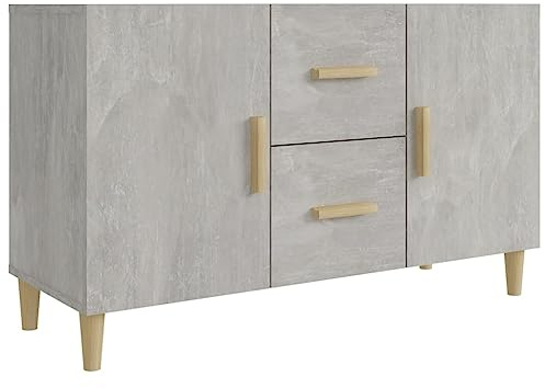 vidaXL Sideboard Living Room Furniture Cupboard Storage Cabinet Highboard Home Organiser Console Telephone Cabinet Concrete Grey Engineered Wood