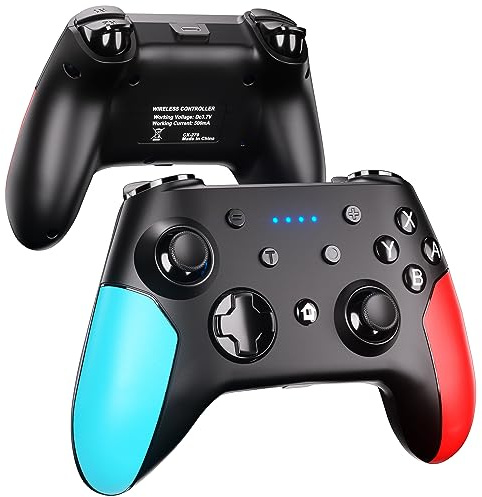 SWANPOW Wireless Controller für Switch, Wireless Pro Controller für Switch/Switch 2/OLED/Lite, Turbo Funktion Einstellbarer Dual Vibration 6 Achsen Gyroskop Joystick SYNC Button Wake-up Function