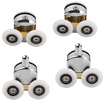 Cokritsm 4PCS 23mm Shower Door Rollers for Curved Doors 4-6mm | Sliding Shower Doors Rollers Replacement Roller Runner, Shower Door Runners Pulleys 4pcs