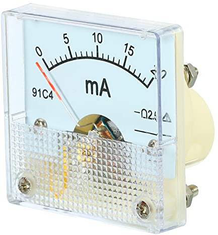 YOKIVE Analogico Pannello Amperometro, 91C4 Ampere Metro Corrente Tester, Ottimo per Ufficio, Arte, Casa, Giornalmente Usa (DC 0-20mA)