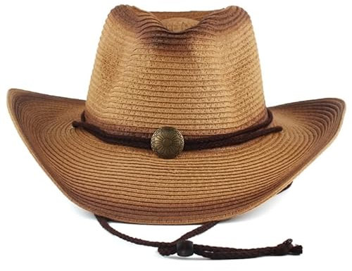 Strohhut, Western-Strohhut, Cowboyhut, Westernhut für Herren, Tavelhut, Strohhut, Außenseiter, Panamahut, Western-Strohhut, Cowboyhüte für Herren, Khaki