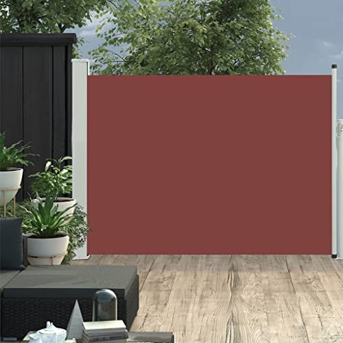 Annlera Ausziehbare Seitenmarkise 100x500 cm Braun Sichtschutz Ausziehbar Balkon Sichtschutz Seitlich Seiten Markise Aussen Balkon Markise für Garten Terrasse Windschutz Und Privatsphäre Schutz
