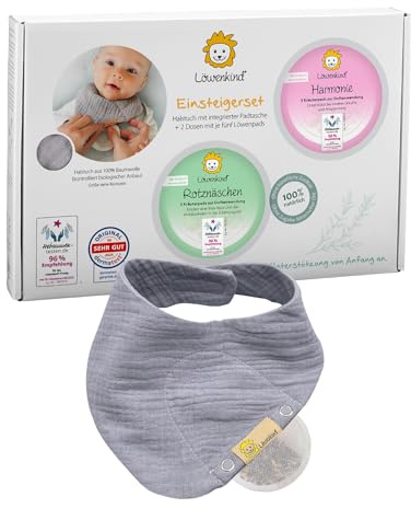 Löwenkind Einsteigerbox Mini grau mit Rotznäschen und Harmonie zur natürlichen Unterstützung in der Erkältungszeit und bei Unruhe Baby