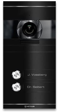 Metzler Video Türsprechanlage 2 Familienhaus | Türklingel mit Kamera FullHD | Opt. 7 Monitor | Smartphone App | Mit Anschluss für Türöffner | Anschluss: 2-Draht IP | Tiefschwarz | VDM10 2.0 Colson