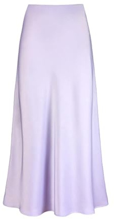 KostüM Karneval Damen Damenrock, Stretch-Taille, hohes, einfarbiges Satinkleid Lila Rock Rapunzel Manufacture Rock